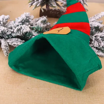Kalėdų Skrybėlę Kalėdų Dekoracijos Elf Kalėdų Elf Skrybėlę Klounas Kepurės Ausis Raudona Žalia Dryžuota Skrybėlę