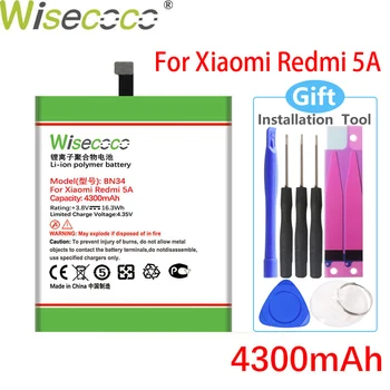 Wisecoco BN34 4300mAh Naują Bateriją Už Xiaomi Redmi 5A Telefonas Aukštos Qualtiy Remontas, Pakeitimas+Sekimo Numerį