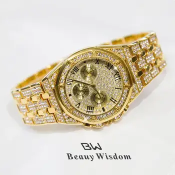 Moterų Laikrodžiai Mados Prabangos Prekės Ponios Žiūrėti Vandeniui Moterų Žiūrėti Aukso Kvarcinis Laikrodis Diamond Gypsophila Vyrų Laikrodis