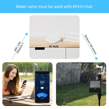 Tuya Smart Vandens Vožtuvas Belaidžio WiFi Baterija Saulės Vandens Laikmatis Vartai, Alexa, Google, Kontroliuoti, Reguliuoti Vandens Srautą Žolynams Sodai