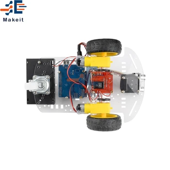 Ultragarso kliūtis, išvengti sekimo Motorinių Protingas Robotas Automobilių Važiuoklės Komplektas, Kodavimo Greitis 2WD Ultragarso modulis Arduino 