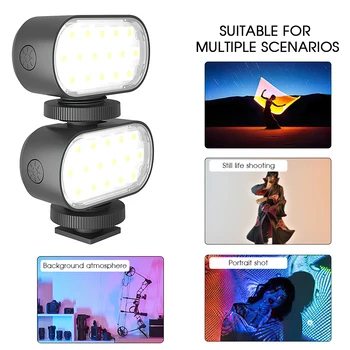 SPASH LED Vaizdo Užpildyti Šviesos RGB Kamera, Lempa Reguliuojamas 5000K Fotografijos, Šviesos, Fotografijos Studija Selfie 