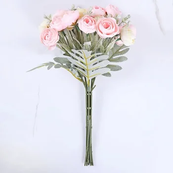 Dirbtinės Gėlės, Ilgis 33cm, 1 Krūva, Baltųjų Jazminų Puokštė, Namų Dekoravimas, Vestuvių Scena, Vaza Plastikinių Gėlių Išdėstymas