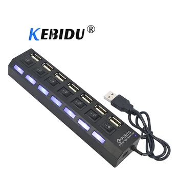 Kebidu 4 / 7 Port USB HUB Usb 2.0 Hub Multi Usb Skirstytuvo Su On/off Jungikliu, 480 Mb / s MacBook 