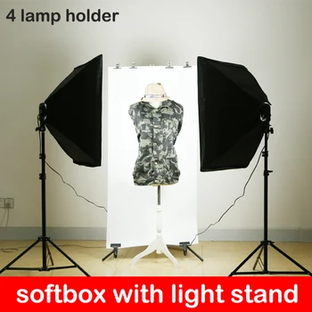 Foto Studija 8PCS 35w LED Lemputės 50*70cm Nuolatinis Apšvietimas Softbox 4-Lempos Laikiklis Šviesos Difuzorius Stovi 2vnt Fotografijos Rinkinys