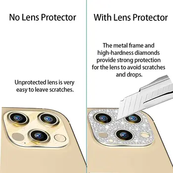 Kameros Lęšis Protector, iPhone, 13 Pro Max Mini iPhone13 Atgal Kameros Dangtelį 3D Diamond Objektyvo Apsaugos Dekoro Lipduko