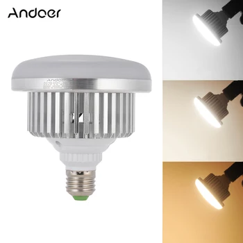 Andoer Vaizdo Lemputė 40W E27 Energijos Taupymo LED Lempos Lemputė 5500K 3200K 4000K Reguliuojamas Spalvos Temperatūra Studija Šviesos AC185-245V
