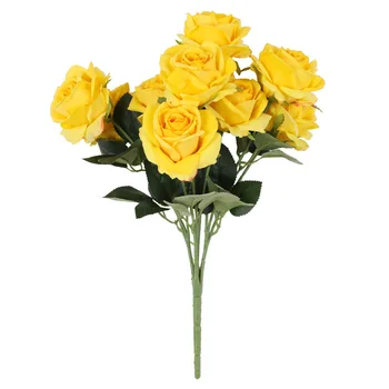10 Galvų Dirbtinių Rožių Šilko Gėlių Puokštė Vestuves Kambarį Apdaila Aukštos Kokybės Gėlių Išdėstymas