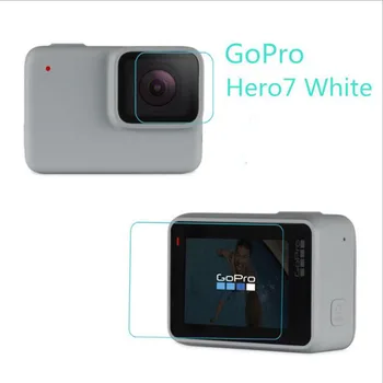 Grūdintojo Stiklo apsaugos GoPro Eiti pro Hero7 Herojus 7 Balta/Sidabro vaizdo Kameros Priekyje, Objektyvo LCD Dsiaply Ekrano Apsauginės Plėvelės Guard
