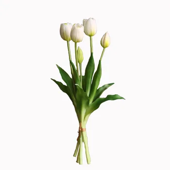 5 Vadovai Dirbtinis Tulpių Puokštė Dekoratyvinis Netikrą Gėlės Vestuves Nekilnojamojo Touch Silikono Gėlės