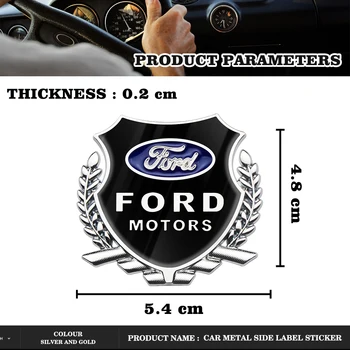 2VNT 3D Metalo Automobilių Lipdukai Durų Pusės Kamieno Vandeniui Auto Logo Lipdukus Ford Focus MK3 