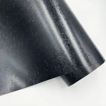 3D Kaltiniai matinės juodos Anglies Vinilo Įvyniojimas su Oro Išleidimo Burbuliukai Nemokamai Lipni, 