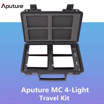 Aputure MC 4-Šviesos Travel Kit RGB LED Šviesos HSI Spalvų Režimas Fotografijos Studija, Lauko Fill light su Belaidžio Įkrovimo Dėžutę