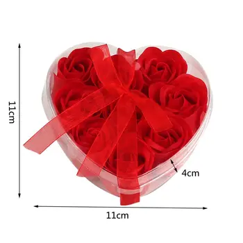 Naujas Kvapnų Rožių Gėlių Širdies Formos Dovanų Dėžutėje Vonia, Kūno Muilas Dovana Vestuvių Šalies Naudai 9Pcs
