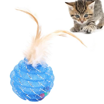 Spalvinga Katės Plunksnų Kamuoliukai Žaislas Braižymo Kačių Žaislus, Žaisti Interaktyvius Kramtomoji Plastikinių Vamzdžių Roll Kamuolys Mokymo Žaislai