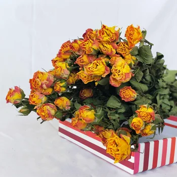 Natūralių Džiovintų Gėlių Nemirtingas Multi-vadovauja Rožės 20 arba 40 Vadovai (Daug， Spalvinga Rožes Vestuvių Puokštė Namo Kambaryje Šalis