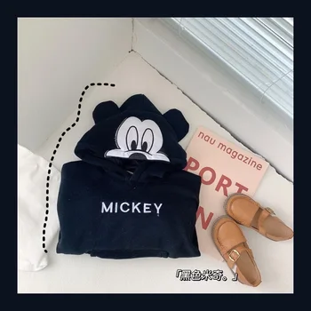 Disney Vaikams Gobtuvu Megztinis Mergaičių Švarkai Animacinių Filmų Mickey Minnie Susilaukti Vaikų, Hoodies Palaidinukė Kūdikių Drabužių Pavasario Atsitiktinis Viršų