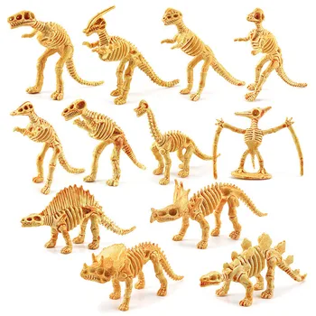 12 Mini Priešistorinių Dinozaurų Skeleto Modelių Archeologija, Mokymosi Žaislai Triceratopsas Tyrannosaurus Figūrėlės Kolekcija Vaikams, Žaislai