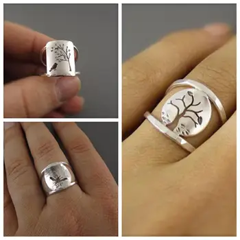 Paprasta Gyvybės Medžio Žiedai Moterims Tuščiaviduriai Šviesos Prabangos Stiliaus Gyvūnų Žiedas Mados Šalis, Vestuvių, Sužadėtuvių Žiedai Brinco