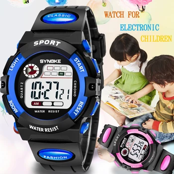 Vaikų Sporto laikrodis atsparus Vandeniui Šoko LED Skaitmeniniai Laikrodžiai Vaikų, Elektroninis Laikrodis Žadintuvas Studentų Karinės Laikrodis Berniukų Mergina