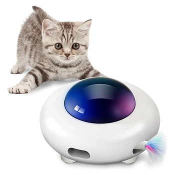Pažangi UFO Ratas, Automatinis Sūpynės Žaislai, Šuniukas Katės Elektrinis Vairo Vejasi Žaislas Augintiniui USB Įkrovimo Interaktyvus Plunksnų Žaislai
