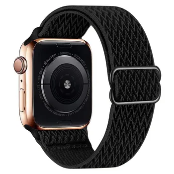 Banga modelis Nailono Diržas Apple watch band 44mm 40mm 38mm 42mm Reguliuojamas Elastinga Scrunchie apyrankę correa iWatch 6 5 4 3 2