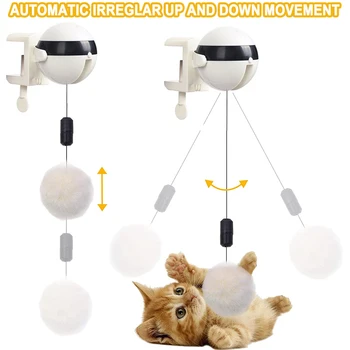 Elektros Automatinė Kėlimo Katė Ball Žaislas Interaktyvi Dėlionė Smart Naminių Kačių Kamuolys Kibinimas Žaislai Pet Tiekimo Katė Pliušinis Naudotis Žaislai