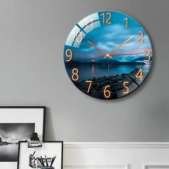 30cm Sieninis Laikrodis Stiklo Tylus Modernus Sieninis Laikrodis Namų Virtuvės, Biuro Salonas Dekoro Sieniniai Laikrodžiai Mados Dizaino
