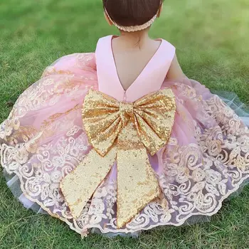 Baby Girl Tutu Suknelė Bamblys Mergina Kostiumas 2021 M. Vasarą Vaikai Princesė Vestuvių Suknelė Birthday Party Dress Lankas Nėrinių Vaikų Šluostės