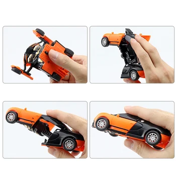 4Pcs/set Transformacijos 2 In 1 Automobilis Robotas Žaislas Vaikams, Mini Veiksmų Susidūrimo Deformacijos Inercinės Automobilio Modelio Transporto priemonių, Žaislų Berniukams