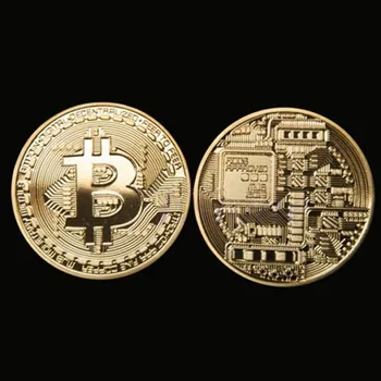 1 x RETOS Aukso spalvos 1oz Bitcoin Moneta, Kolekcines, Dovana BTC Monetos Meno Kolekcija Ne Valiuta Monetos