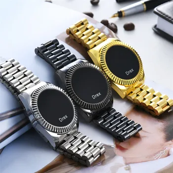 Mados 2021 Prabangus LED Moterų Laikrodžiai Atsitiktinis liesti Dial Dizaino Ponios Kvarciniai Laikrodžiai Aukso Plieno, nerūdijančio plieno Dirželis Laikrodis