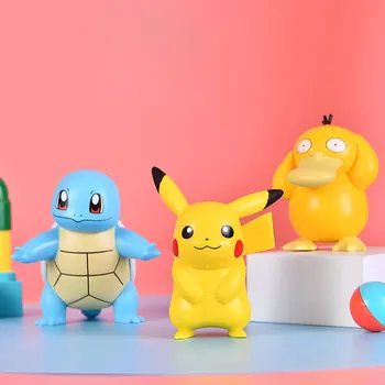 Pokemon Anime Duomenys Žaislai, Pikachu Modelis Charmander Psyduck Squirtle Jigglypuff Bulbasaur Kawaii 6 Rūšių Vaikams Dovanos Vaikams