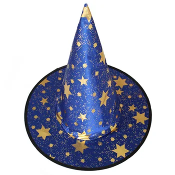 Moterų, Vyrų, 5-Žvaigždučių Ragana Skrybėlės Suaugusiųjų Helovinas Kostiumas Šalis, Skrybėlės Magai Skrybėlę Bžūp Maskuotis Juostelės Wizard Hat