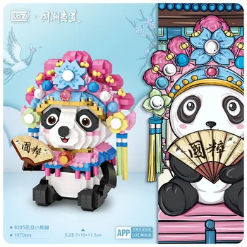 LOZ, Pekino Operos Panda Micro Blokai Kinų Stiliaus Išskirtinį Mielas Panda Surinkto Modelio Plytų Duomenys Žaislai Vaikams