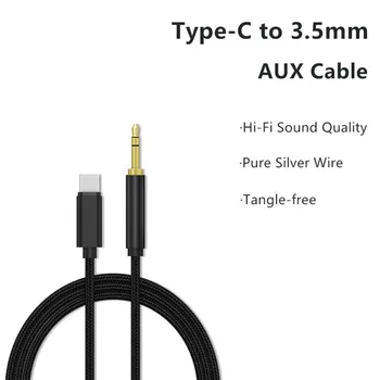 USB-C Tpye C-3.5 mm AUX Kabelį, Tipas C, vyrų-3.5 mm Jack male Automobilių AUX Audio Adapteris AUX Kabelis 1M