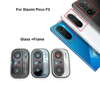 Nauja Galinio vaizdo Kamera, Stiklo Xiaomi Poco F3 Atgal Kamera, Stiklinis Lęšis Su Rėmo Dangtis M2012K11AG