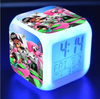 Splatoon Animacinių filmų Skaitmeninis Laikrodis-Žadintuvas Elektroninių Pabusti Šviesos Laikrodžiai Vaikams Žaislas Dovana Anime Dizaino LED Despertador Lentelė Wekker