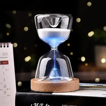Stiklo smėlio laikrodis laikmatis šviesos nuotolinio valdymo 15 minučių nakties rinkos kūrybos ekranas smėlio laikrodis smėlio laikrodis laikmatis smėlio laikrodis