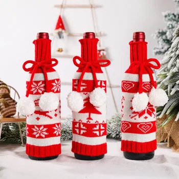 Nauji Metai 2022 Kalėdinis Vyno Butelis apdangalą nuo Dulkių Maišelis Santa Claus Noel Vakarienės Stalo Dekoras Kalėdų Dekoracijas Namuose Kalėdos Natal