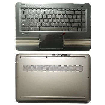 Naujas gzeele hp pavilion 14-al serija palmrest montavimo atveju viršutinis dangtis klaviatūros nešiojamų rėmo 856190-001 apšvietimu touchpad