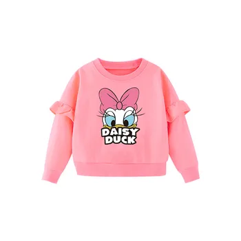 Rudenį Bamblys Mergaičių Megztiniai Daisy Duck Minnie Mouse Viršūnes Mielas Mažus Vaikus, Apranga, Rudens Paauglių Vaikų Drabužiai Kostiumas